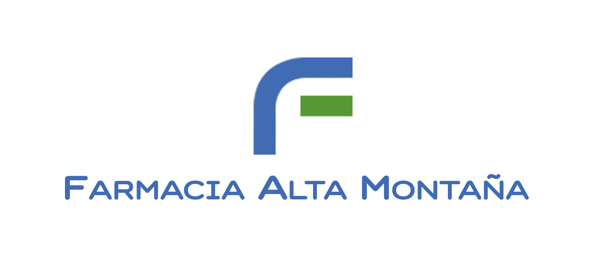 logo v1 farmacia alta montaÑa azul verde tipografÍa original